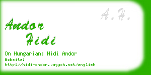andor hidi business card